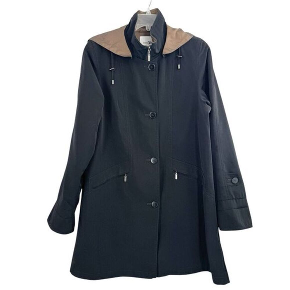 East 5th Women's Trench Coat Zip Out Lining Soft Removable Hood  Size MP‎